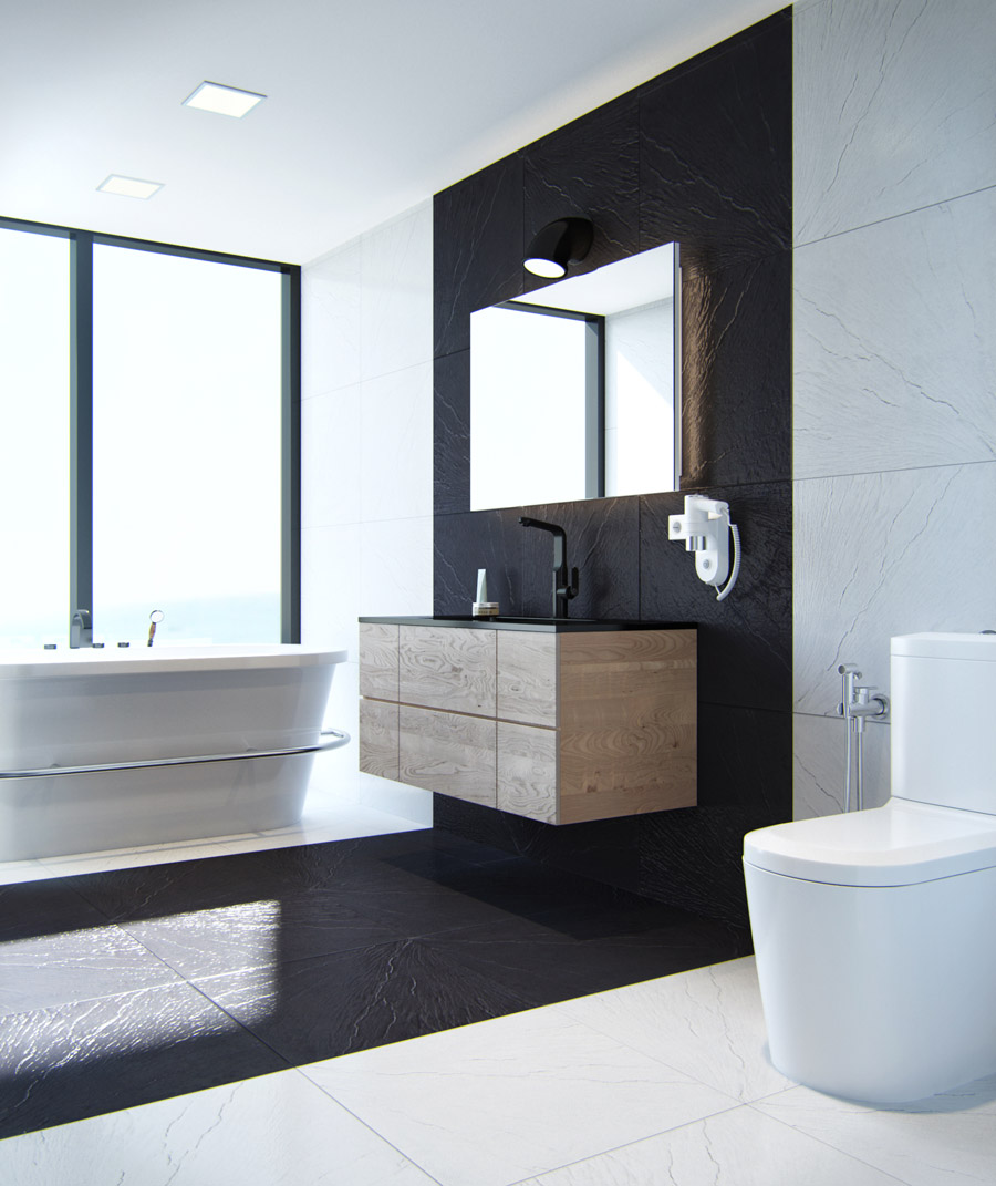 Интерьер современной ванной комнаты, фото
