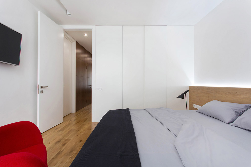 Интерьер спальни в стиле минимализм, Lugerin Architects