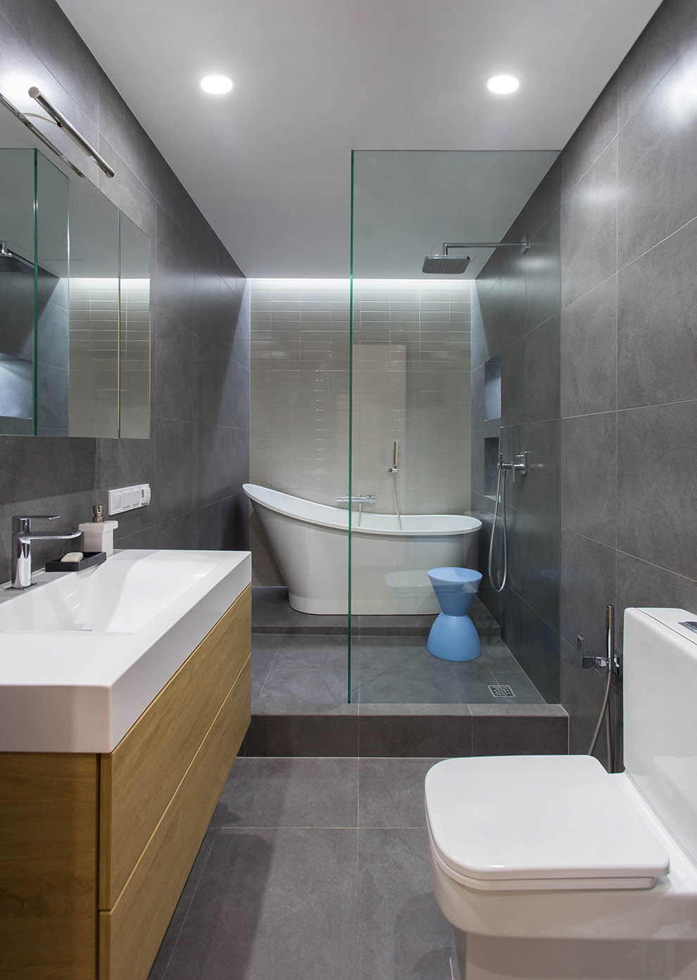Ванная комната в стиле минимализм, Lugerin Architects