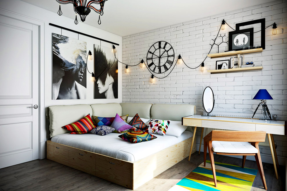 Серый в интерьере: спальня в скандинавском стиле, фото