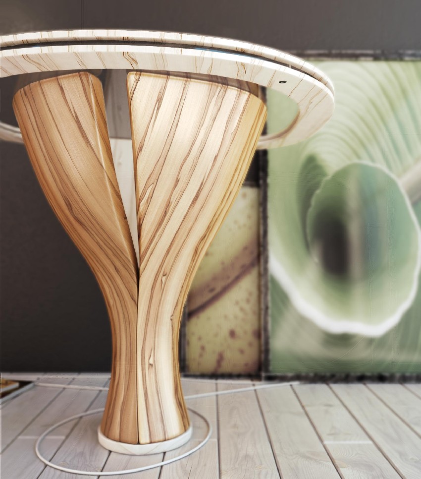 Дизайнерский стол из дерева ореха, фото