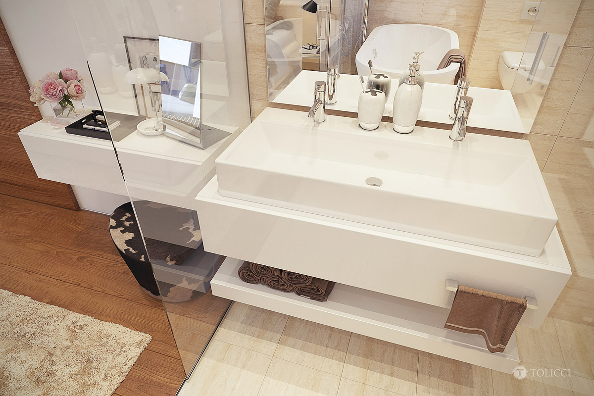 Интерьер современной ванной комнаты, фото