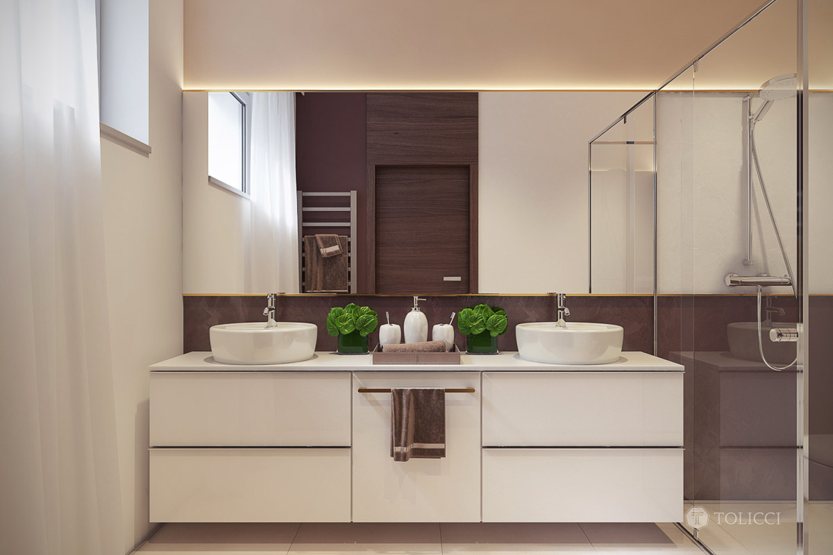 Современный дизайн интерьера ванной комнаты, фото 