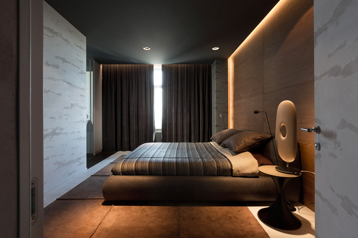 Современный дизайн спальни: интерьер минимализм, Киев, Украина, фото