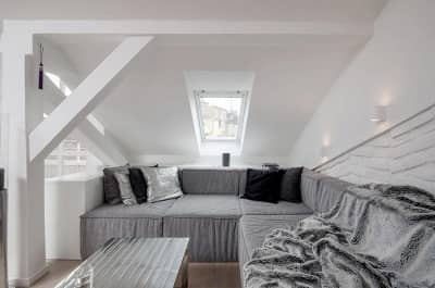 Серый цвет в интерьере на примере квартиры в стиле лофт, фото